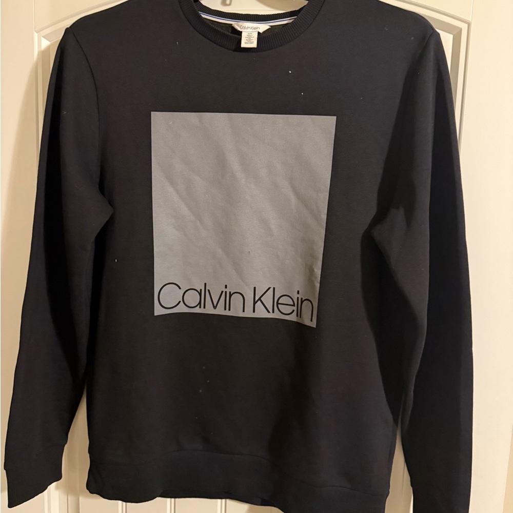 Calvin Klein Men's Black and Gray Crewneck Sweater